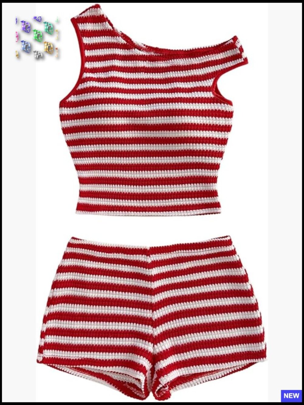 Striped Off Shoulder Two Piece Set Summer Vacation Beach Resort Wear
